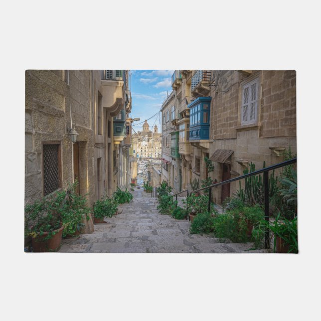 Narrow stone street in Malta Doormat (Front)