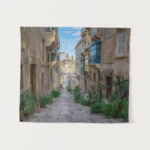 Narrow stone street in Malta Tapestry