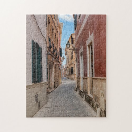 Narrow street in Ciutadella _ Menorca Spain Jigsaw Puzzle