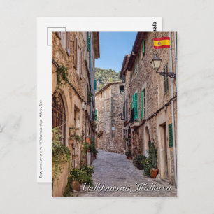 Narrow street in Valldemossa village - Mallorca Postcard