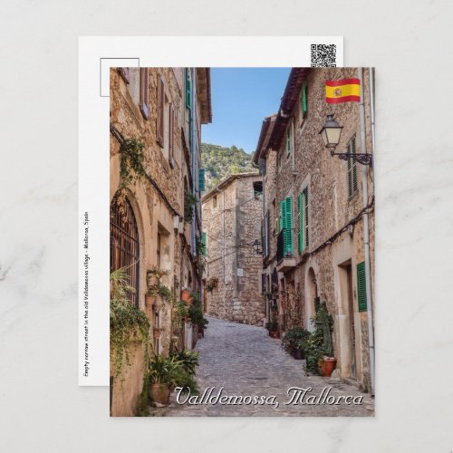 Narrow street in Valldemossa village _ Mallorca Postcard