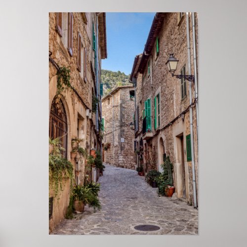 Narrow street in Valldemossa village _ Mallorca Poster