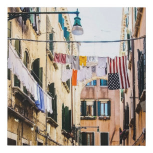 Narrow street in Venice Faux Canvas Print