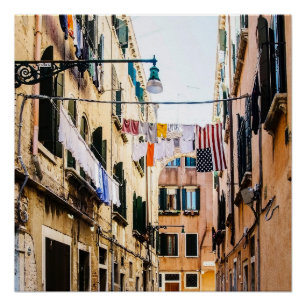 Narrow street in Venice Poster
