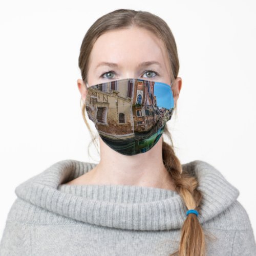 Narrow street with canal in Venice Adult Cloth Face Mask