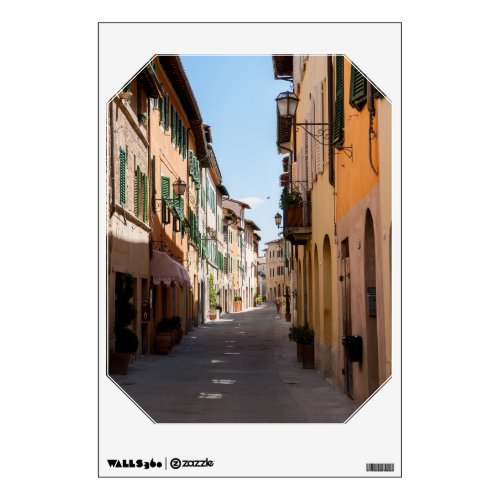 Narrow street with old facades in tuscany village  wall decal