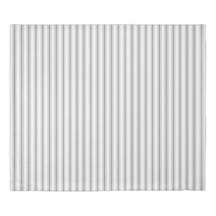 Narrow Stripe Charcoal Grey White Mattress Ticking Duvet Cover