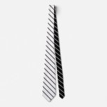 Narrow Stripes - Black White + Your Ideas Tie at Zazzle