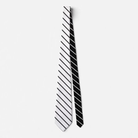 Narrow Stripes - Black White   Your Ideas Tie
