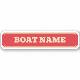 Narrowboat Canal Boat Barge Name Red Personalised Sticker
