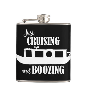 Narrowboat Canal Boat Drinking Quote Flask