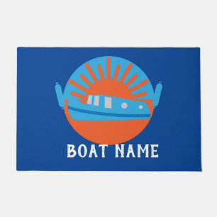 Narrowboat Canal Boat Living Doormat Keychain