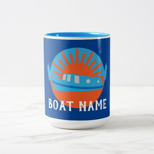 Narrowboat Canal Boat Living Doormat Keychain Two_Tone Coffee Mug