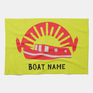 Narrowboat Canal Boat Living Doormat Kitchen Towel