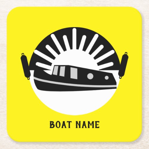 Narrowboat Canal Boat Living Doormat Travel Mug Tr Square Paper Coaster
