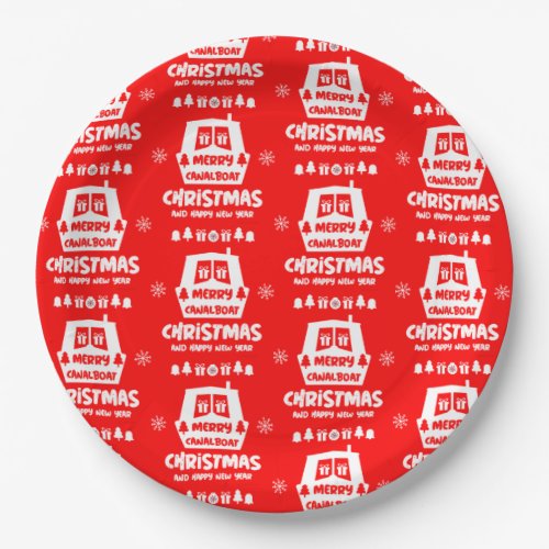 Narrowboat Canal Christmas Xmas Gifts    Paper Plates