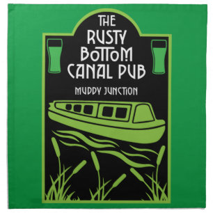 Narrowboat Canal Pubs Cloth Napkin
