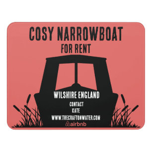 Narrowboat Canalboat For Rent Door Sign