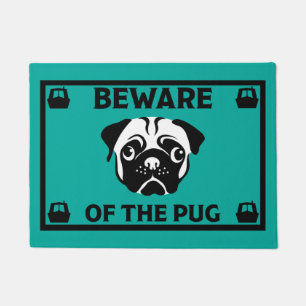 Narrowboat Canalboat Pug Dog Door Mat