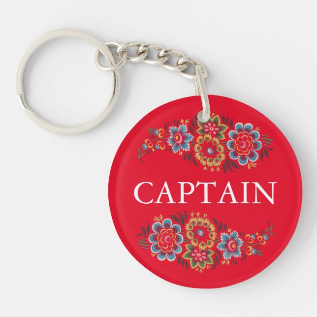 Narrowboat Captain Keychain (Front)
