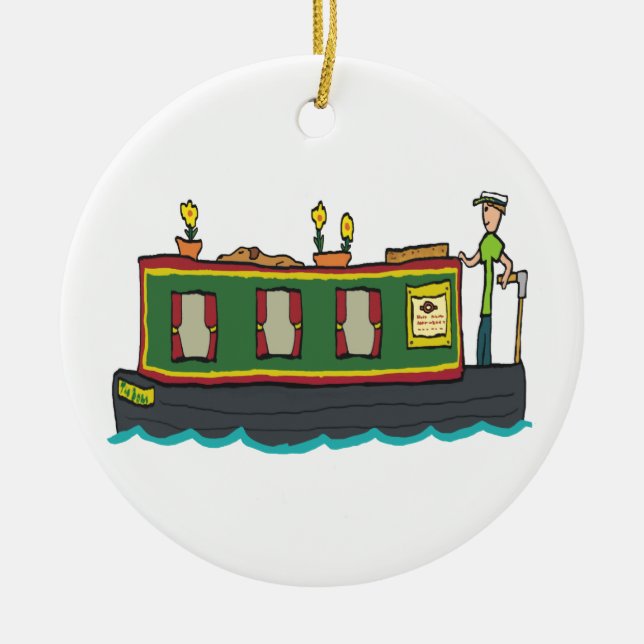 Narrowboat Ceramic Ornament (Front)
