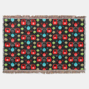 Narrowboat Christmas Holiday Throw Blanket