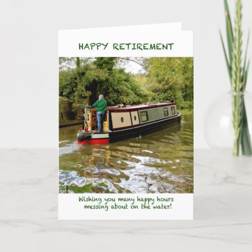 Narrowboat Happy Retirement Card