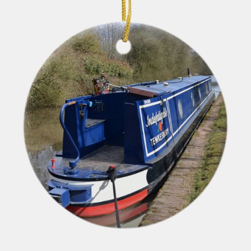 Narrowboat Indefatigable Ceramic Ornament