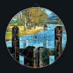 NARROWBOAT LOCK DART BOARD<br><div class="desc">An art design of the view from the lock gates of the canal.</div>