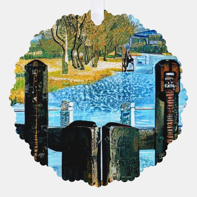 NARROWBOAT LOCK ORNAMENT CARD (Front)