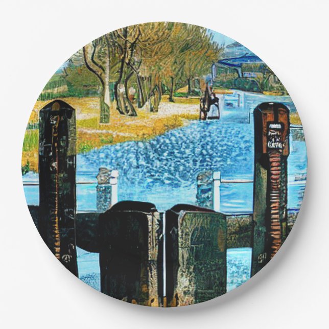 NARROWBOAT LOCK PAPER PLATES (Front)