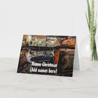 Narrowboat themed Christmas Card
