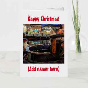 Narrowboat themed Christmas Foil Holiday Card