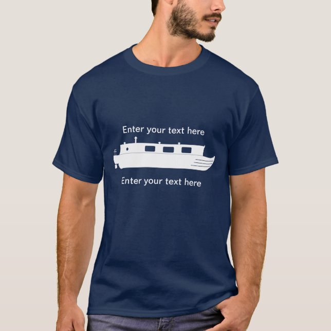 Narrowboat (white) T-Shirt (Front)
