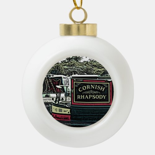 NARROWBOATS   CERAMIC BALL CHRISTMAS ORNAMENT