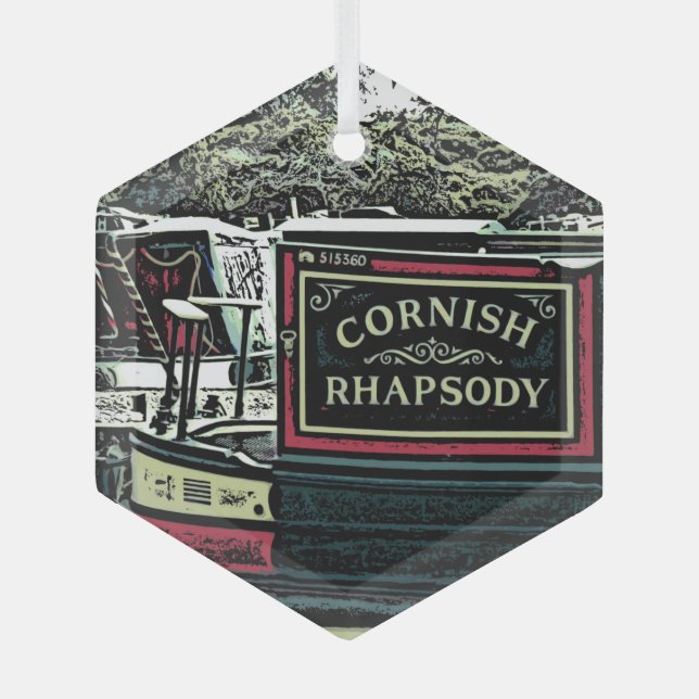 NARROWBOATS   GLASS ORNAMENT (Front)