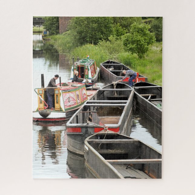 NARROWBOATS ON THE CANAL  JIGSAW PUZZLE (Vertical)