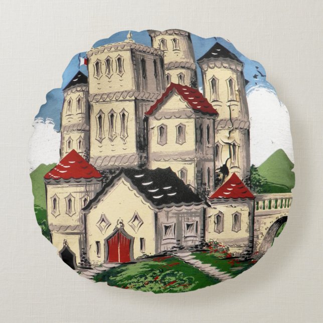 NARROWBOATS ROUND PILLOW (Front)