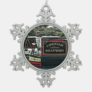 NARROWBOATS   SNOWFLAKE PEWTER CHRISTMAS ORNAMENT