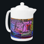 NARROWBOATS TEAPOT<br><div class="desc">Canal boats, known in the UK as narrowboats, were originally used to transport goods around the country. They are now used mainly for leisure and attract people from all over the world to enjoy our rural countryside. These boats look very pretty with their brightly colored cabins, traditionally blue, red or...</div>