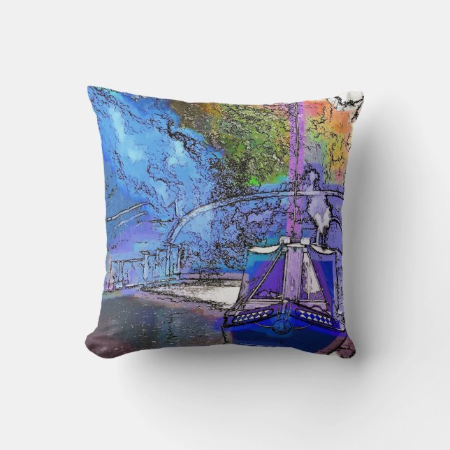NARROWBOATS THROW PILLOW (Front)