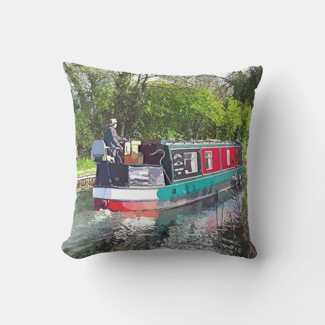NARROWBOATS THROW PILLOW (Front)