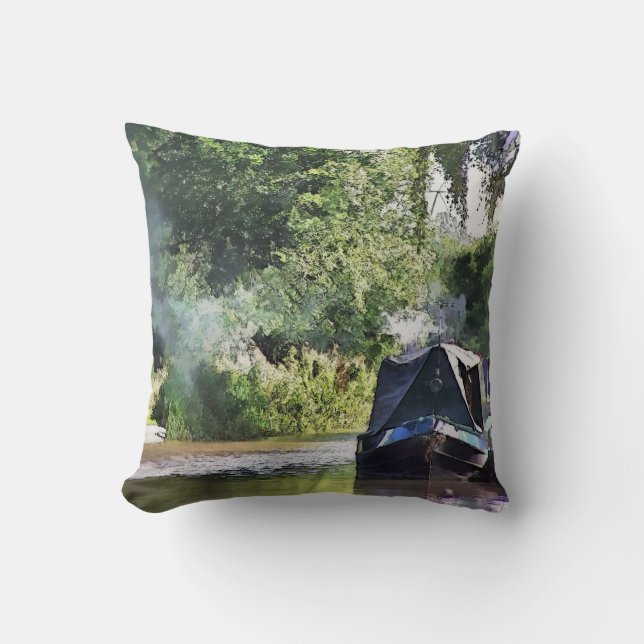 NARROWBOATS THROW PILLOW (Front)