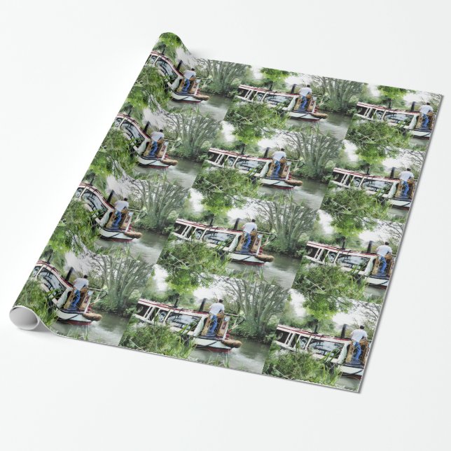 NARROWBOATS WRAPPING PAPER (Unrolled)