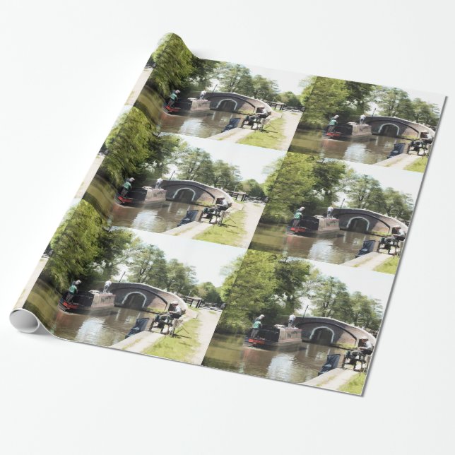 NARROWBOATS WRAPPING PAPER (Unrolled)