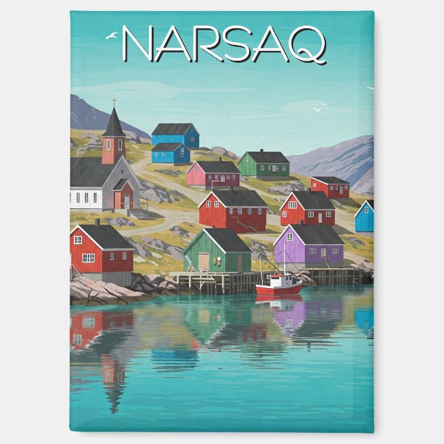 Narsaq Greenland Travel Magnet (Front)
