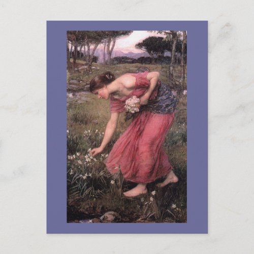 Narsissus Picking Flowers Postcard