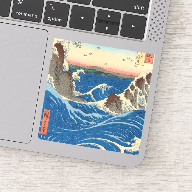 Naruto Whirlpools, Awa Province, 1855 by Hiroshige Sticker (Detail)