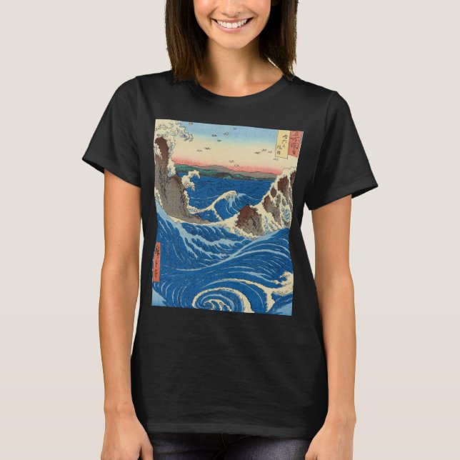 Naruto Whirlpools, Awa Province, 1855 by Hiroshige T-Shirt (Front)