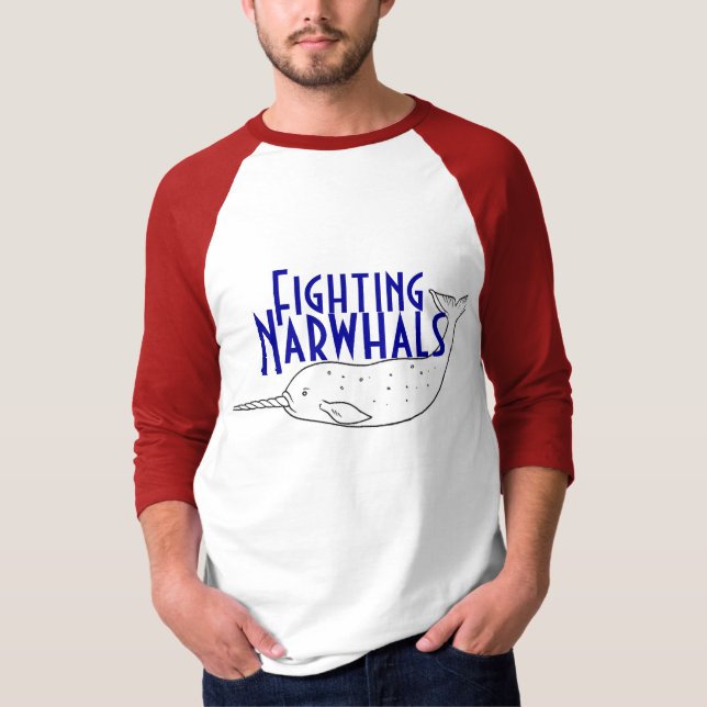 narvalo, Fighting, Narwhals T-Shirt (Front)